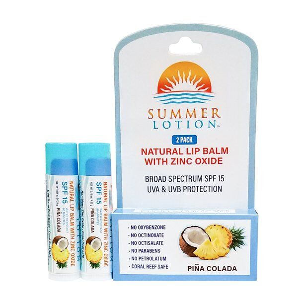 Summer Lotion - Natural Lip Balm with Zinc Oxide Sunscreen, SPF 15, , Pina Colada