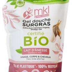 MKL Green Nature - Gel Douche Surgras Lait D'Ânesse Éco-Recharge Bio