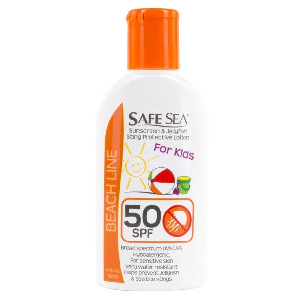 Safe Sea - Sunscreen with Jellyfish Sting Protection Lotion with SPF 50 for Kids