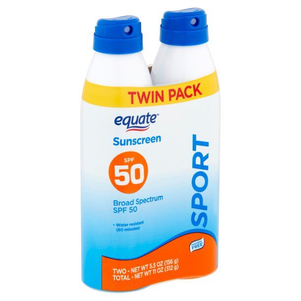 Equate - Sport Broad Spectrum Sunscreen Continuous Spray Twin Pack, SPF 50