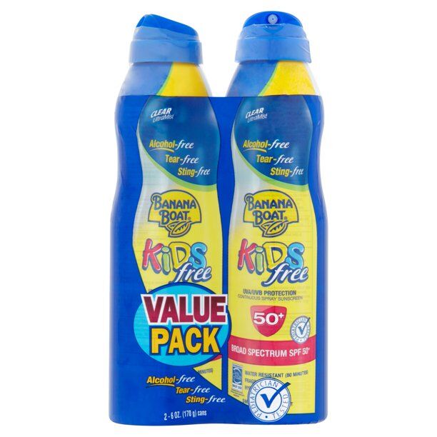 Banana Boat - Kids Free Continuous Spray Sunscreen Broad Spectrum SPF 50+ Value Pack, , 2 count