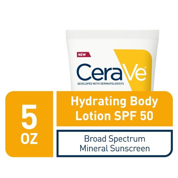 CeraVe - Hydrating Body Sunscreen SPF 50, Lightweight Mineral Sunscreen