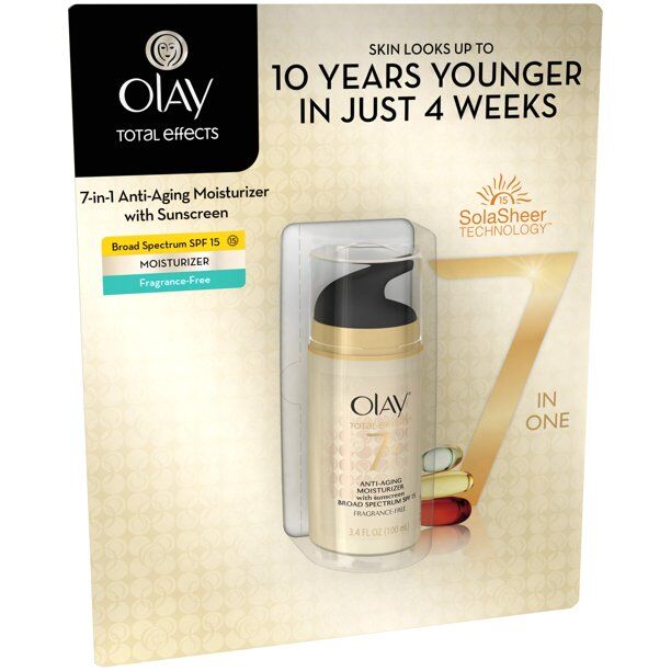 Olay - Total Effects 7-in-1 Broad Spectrum SPF 15 Anti-Aging Moisturizer with Sunscreen . Carded Pack