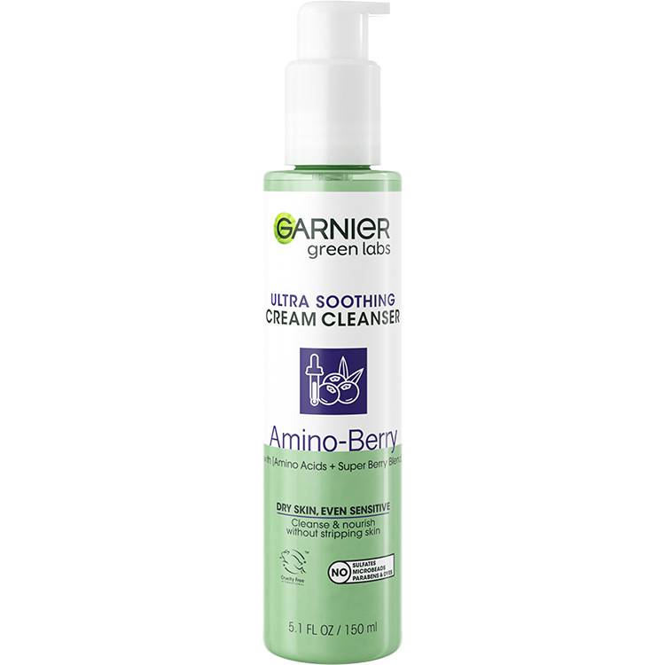 Garnier Green Labs - Amino-Berry Ultra Soothing Cream Cleanser with Amino Acids + Super Berry Blend