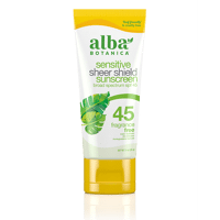 Alba Botanica - Sensitive Sheer Shield Sunscreen Lotion, Fragrance Free, SPF 45