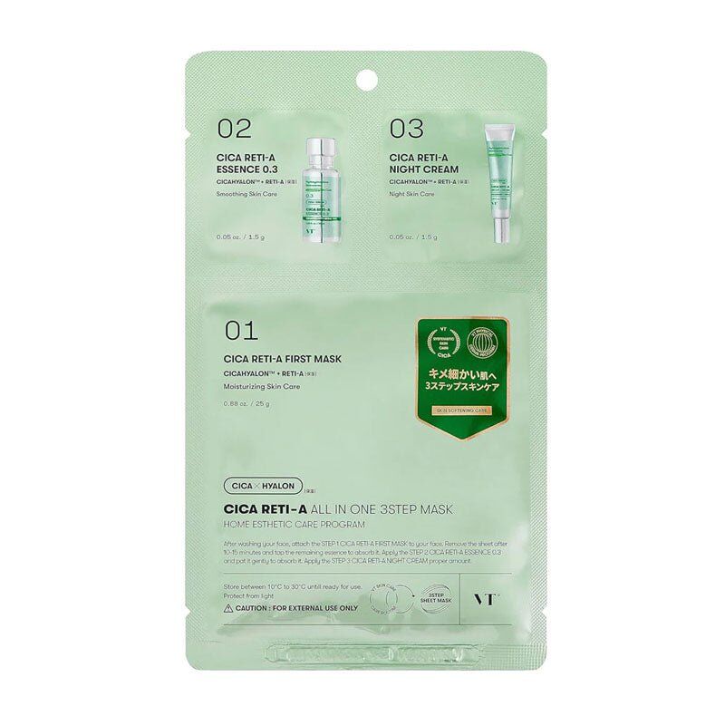 Buy VT Cosmetics Cica Reti-A All In One Mask 3Step Mask in Australia - Korean Skincare Online