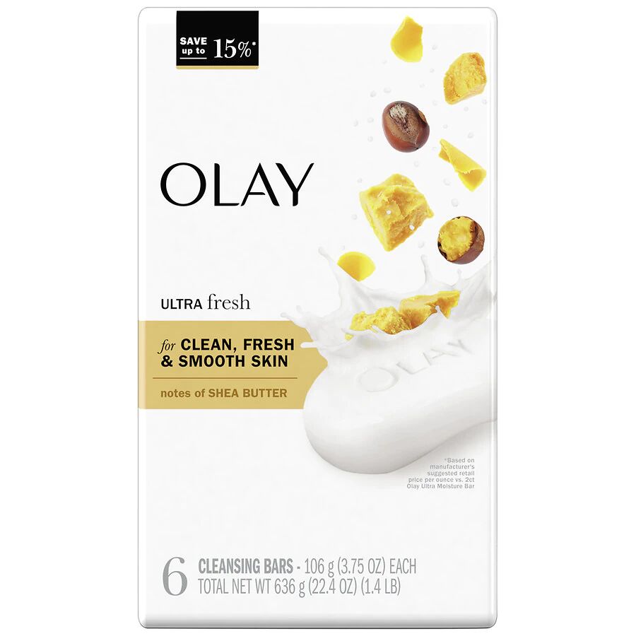 Olay - Ultra Moisture Bar Soap Shea Butter, 6 bars, each