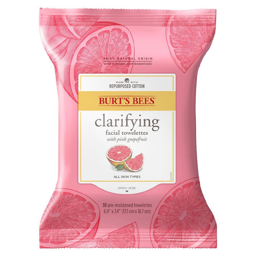 Burt's Bees - Facial Cleansing Towelettes for Normal to Oily Skin Pink Grapefruit