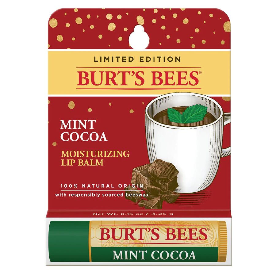 Burt's Bees - 100% Natural Origin Moisturizing Lip Balm Mint Cocoa with Beeswax and Cocoa Butter