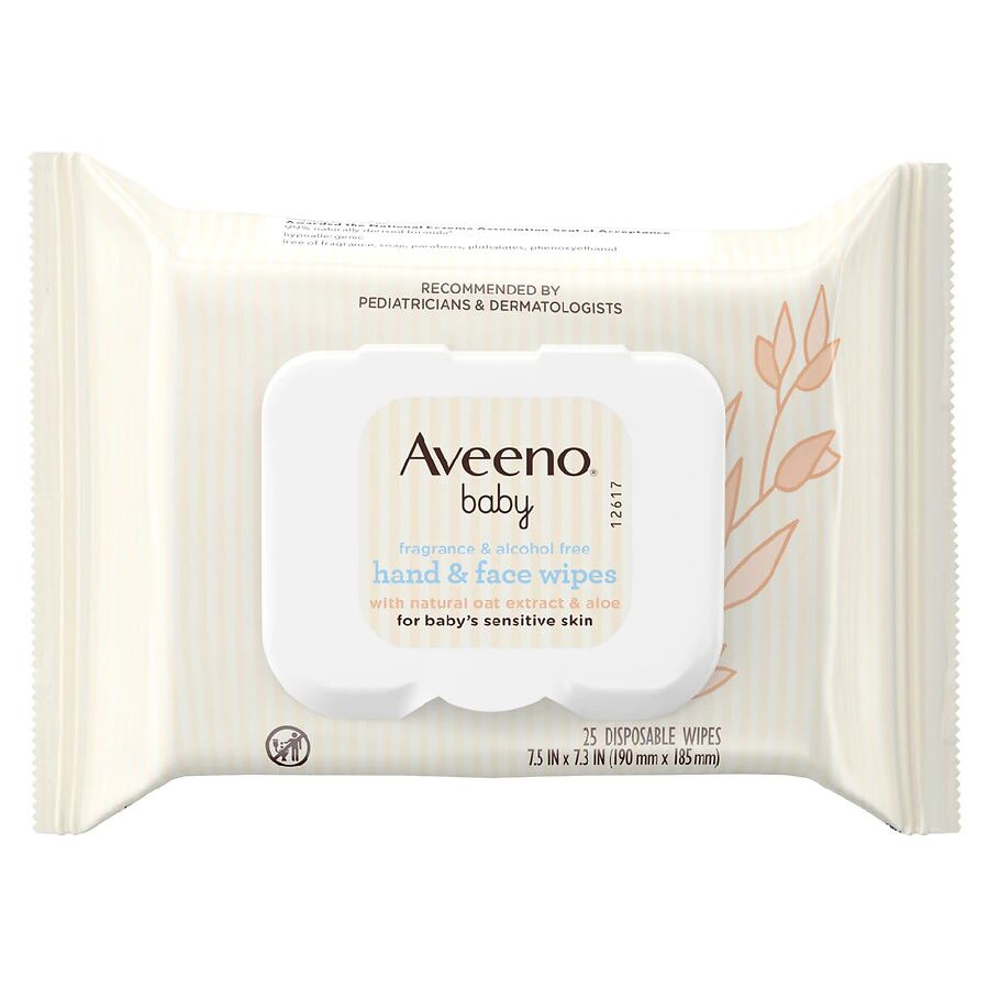 Aveeno - Hand & Face Cleansing Wipes, Oat Extract Fragrance-Free