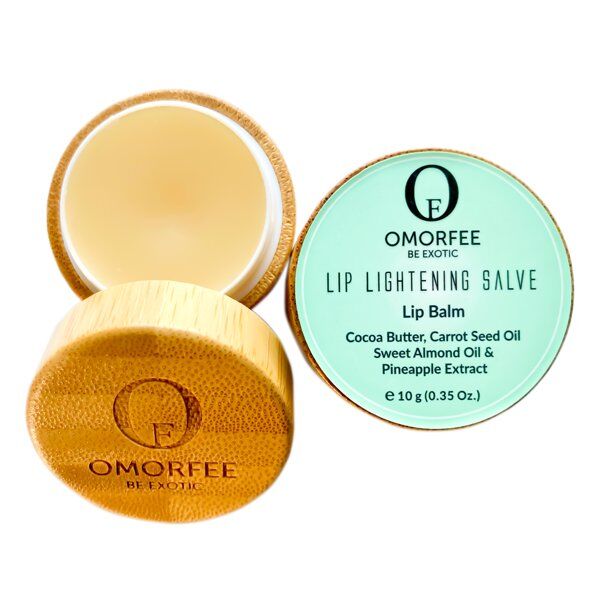OMORFEE - 100% Organic Lip Lightening Balm, Lip balm for Dark Lips, Lip Balm with SPF, Natural Lip Protection, Lip Repair, Lip Moisturizer, Cocoa Butter, Carrot Seed Oil & Pineapple Extract