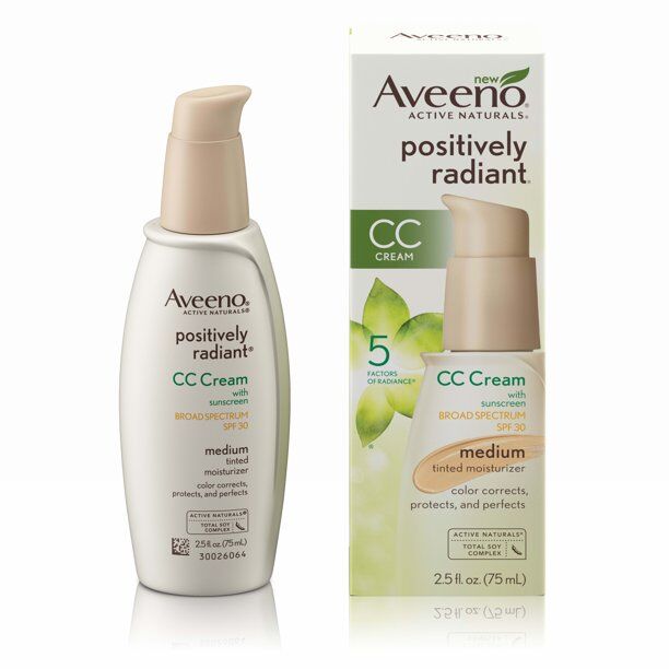 Aveeno - Positively Radiant CC Cream Broad Spectrum Spf 30 Medium, Skin Color Correction