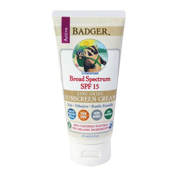 Badger - SPF15 Unscented Sunscreen Cream - Organic