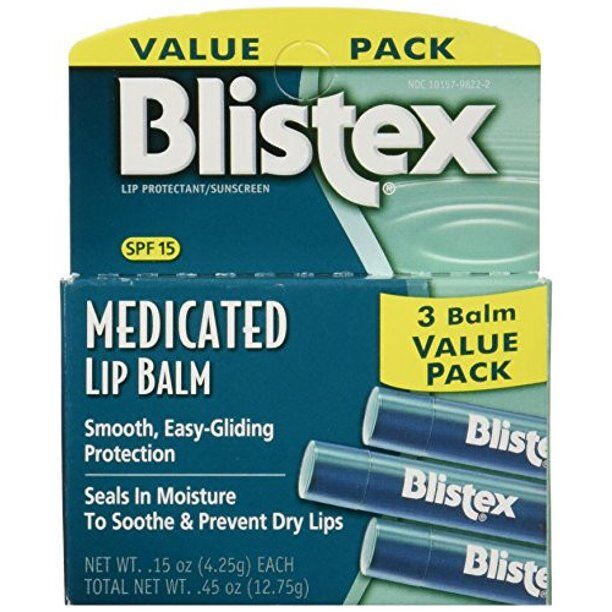 Blistex - Medicated Lip Balm SPF 15, 3 Count