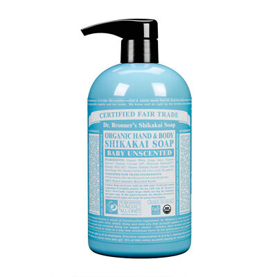 Dr. Bronner's - s Organic Shikakai Baby Unscented Hand and Body Soap