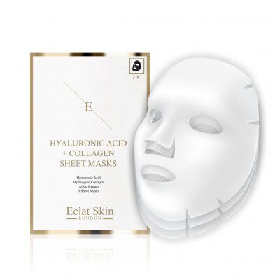 Eclat Skin London - Masque feuille à l'acide hyaluronique et au collagène - 3 masques
