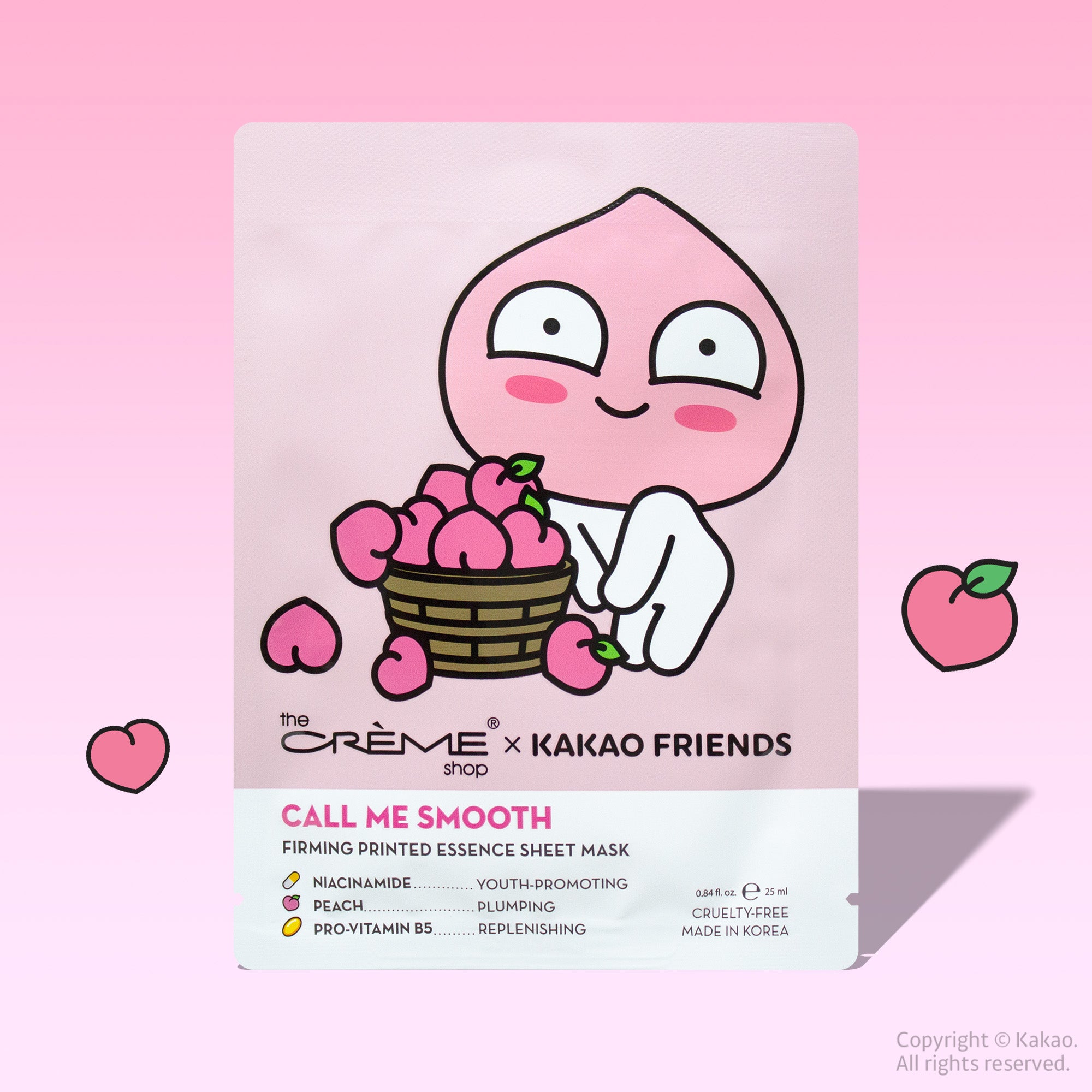 The Crème Shop x KAKAO FRIENDS - APEACH CALL ME SMOOTH Printed Essence Sheet Mask
