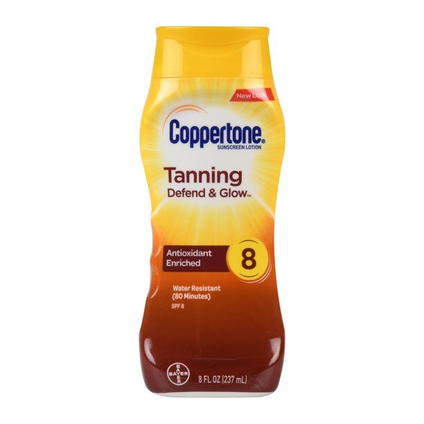 Coppertone - Tanning Defend & Glow Sunscreen Vitamin E Lotion SPF 8