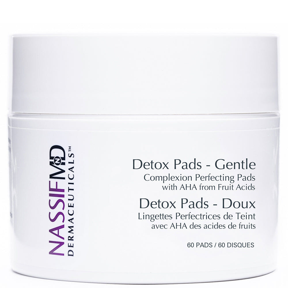 NassifMD Dermaceuticals - Detox Pads - Gentle: Complexion Perfecting Treatment Pads to Exfoliate, Even Skin Tone, Reduce Pores, Smooth & Protect