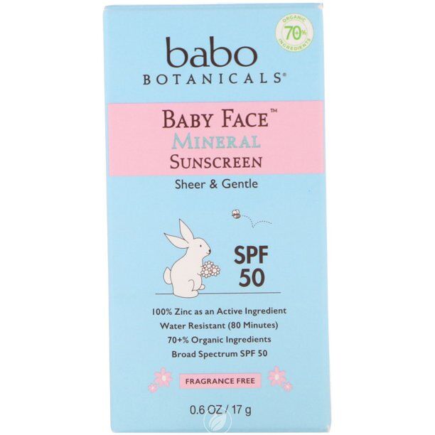 Babo Botanicals - Baby Face Mineral Sunscreen Stick - SPF 50 - , Pack of 12