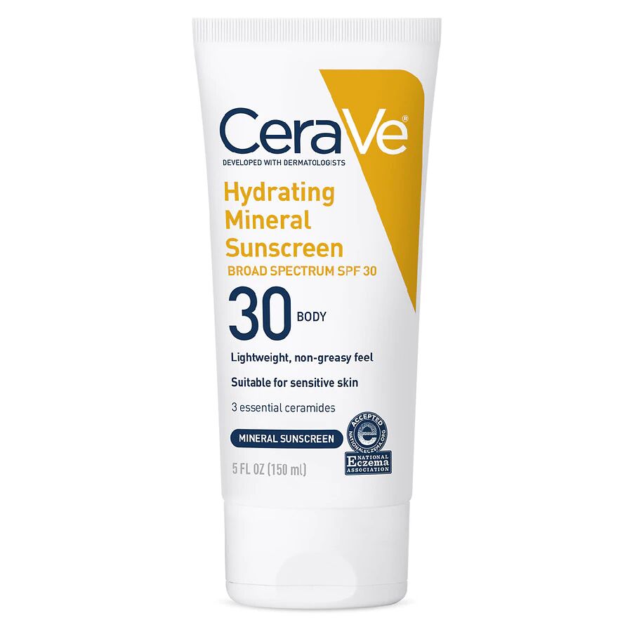 CeraVe - Hydrating Mineral Body Sunscreen Lotion SPF 30 with Zinc Oxide