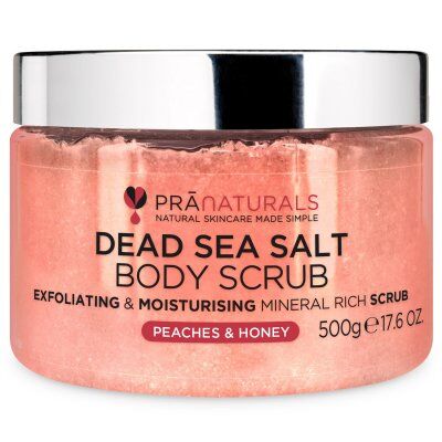 PraNaturals - Dead Sea Salt Body Scrub - Peach and Honey