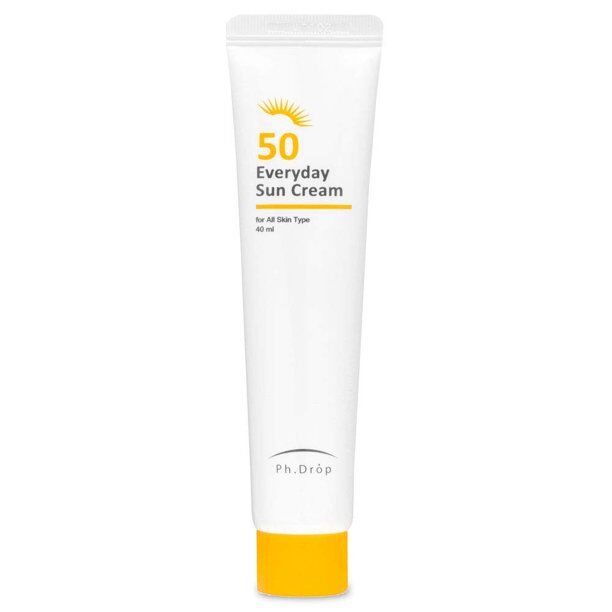 Ph.Drop - Skinmed Everyday Sunscreen Face and Body Cream with Ceramide and Natural Ingredients 8 Hour Sunblock Protection for UAB UVB Portable Pocket Size Broad Spectrum SPF 50