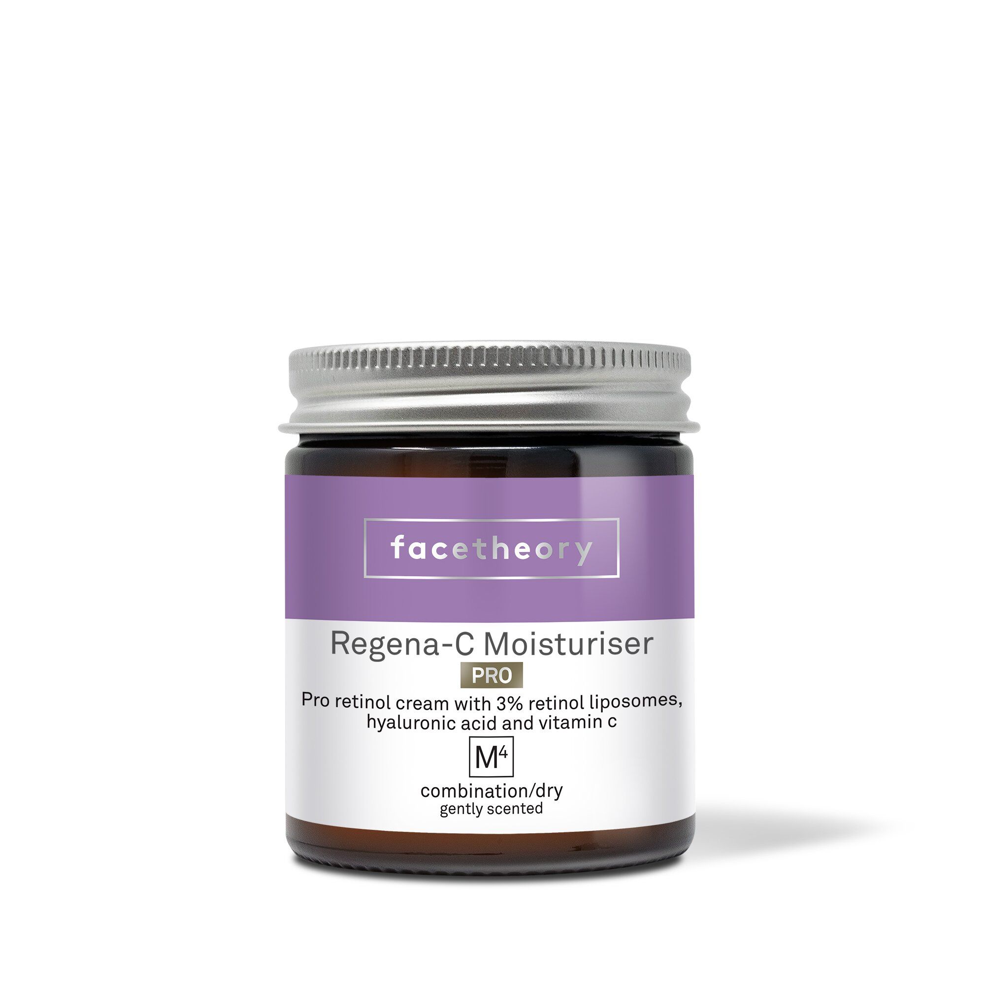 Facetheory - Regena-C Moisturiser M4 Pro with 3% Retinol Liposomes, Hyaluronic Acid and Vitamin C Mandarin Glass Jar