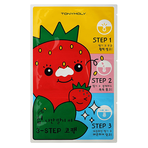 TONYMOLY - Runaway Strawberry Seeds 3 Step Nose Pack