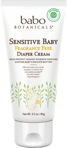 Babo Botanicals - Sensitive Baby Fragrance Free Zinc Diaper Cream For Sensitive Eczema Prone Skin